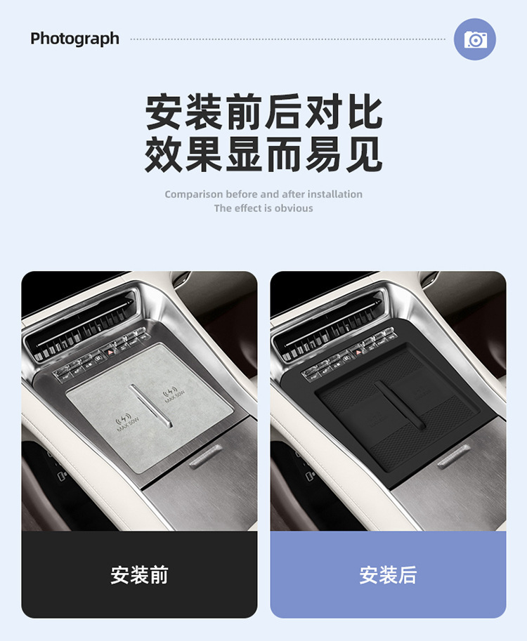 Suitable for 25 Models of Denza N8L Wireless Charging Silicone Anti-Slip Mat, Central Control Protection, Car Accessories, Interior Modification Parts