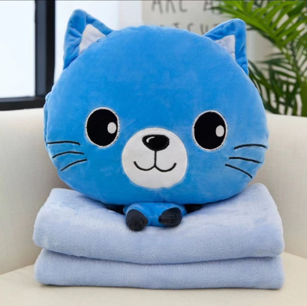 파란 웃는 고양이 40cm