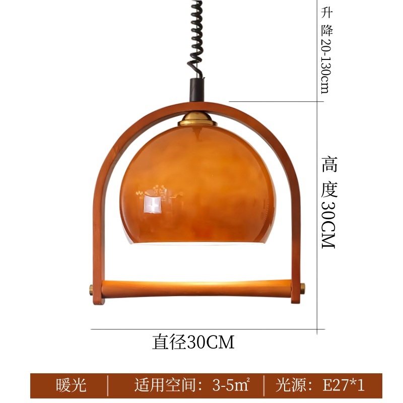 América retro madera maciza silenciosa viento medieval restaurante retráctil lámpara de lámpara japonesa ámbar creativa isla mesa de comedor lámpara de comedor