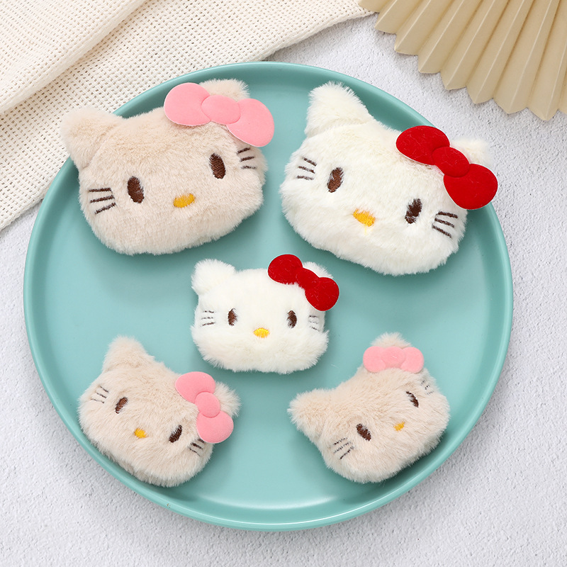 卡通毛绒黑皮小猫头饰服饰鞋袜辅料配件后开口