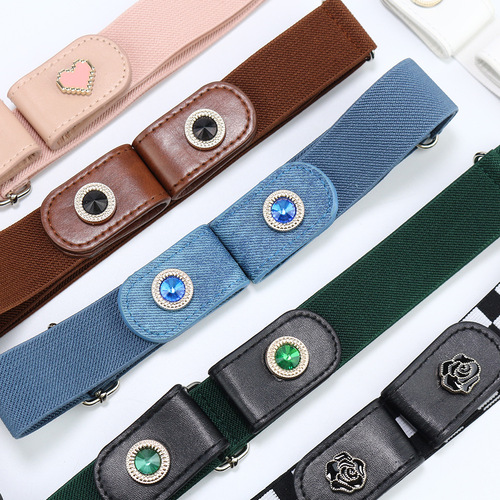 Internet celebrity lazy belt women's decorative all-match jeans belt invisible seamless student elastic elastic belt women's belt