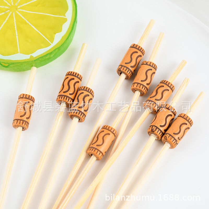 Creativa perlas al por mayor desechable stick de fruta stick sándwich stick stick de fruta stick de cóctel stick stick torta horquilla