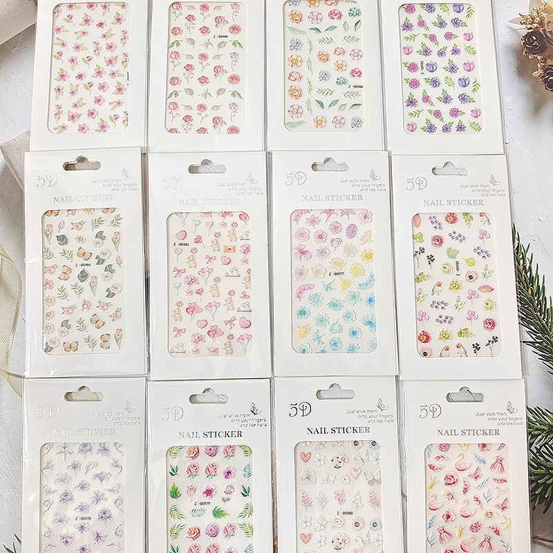 Sexy Manicure Stickers Personalized Fashion Nail Stickers 3D Nail Stickers Children Animal Nail Stickers Nail Stickers Accessories