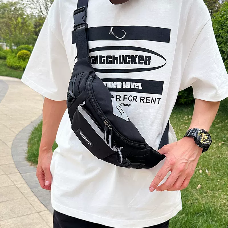胸包男士单肩小包防泼水斜挎包女学生运动户外腰包透气轻便运动款