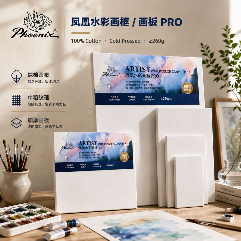 Phoenix Art Supplies Water-Based Paint Frame Solid Wood Framing Portable Drawing Board Watercolor Paint Canvas Blank Small Painting Frame
