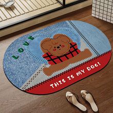 卡通萌趣布纹小熊硅藻泥地垫浴室卫生间吸水速干蹭脚垫批发代发