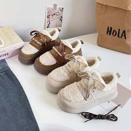 BE-6918蓓尔雪地棉靴新款毛毛鞋防滑2025冬季保暖靴子女生休闲鞋