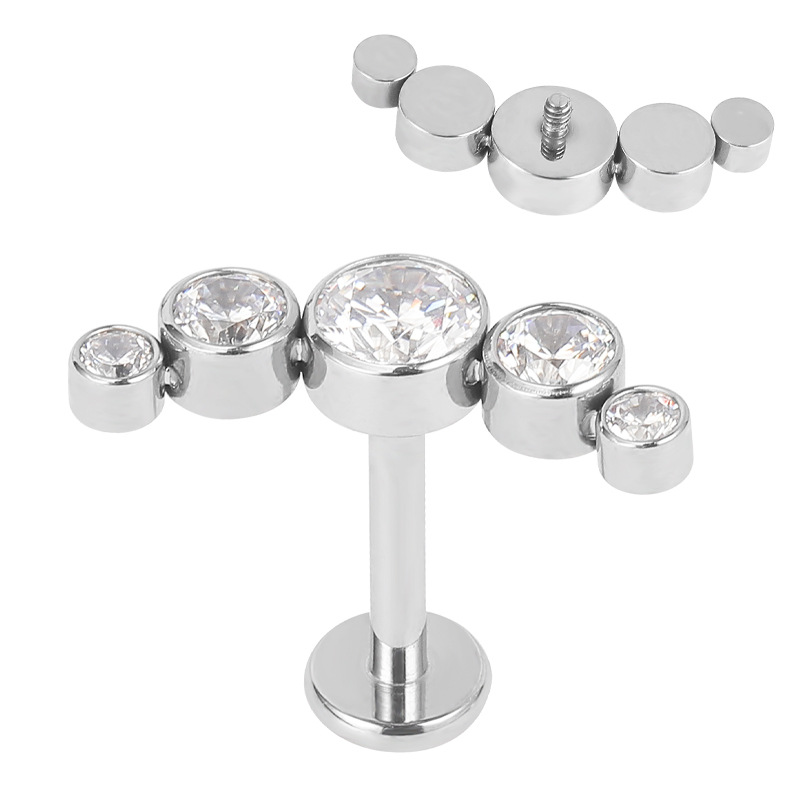 Pointed titanium steel lip stud product view