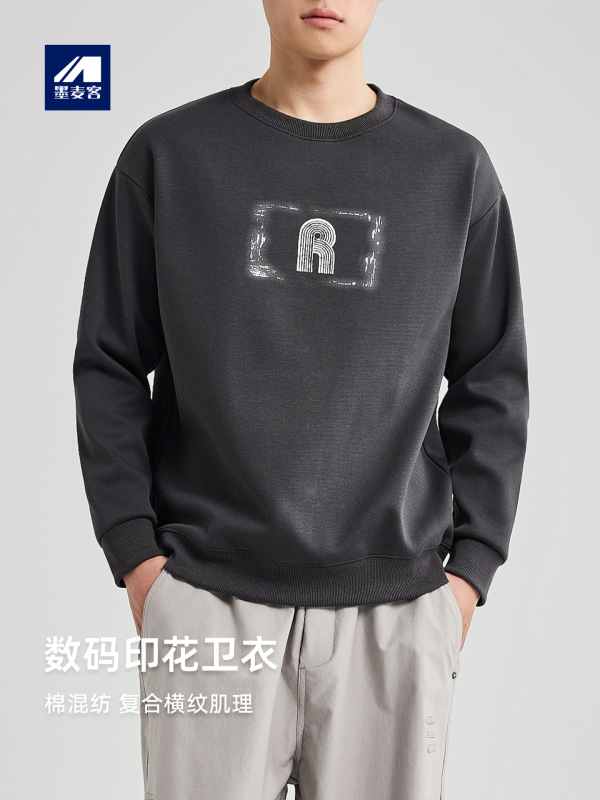 墨麦客数码印花圆领卫衣男2025年秋季新款宽松休闲男士卫衣55770|undefined