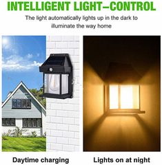 Solar-powered tungsten wire wall lamp for outdoor use: 3-mode human motion sensor, perfect for fencing, railings, stairs, gardens, and courtyard decor.