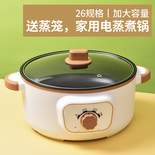 Multifunction Electric Hot Pot Takeaway Hot Pot Dual-layer Electric Cooking Pot Wholesale Non-stick Pot Small Appliance Dorm Electric Hot Pot Gift