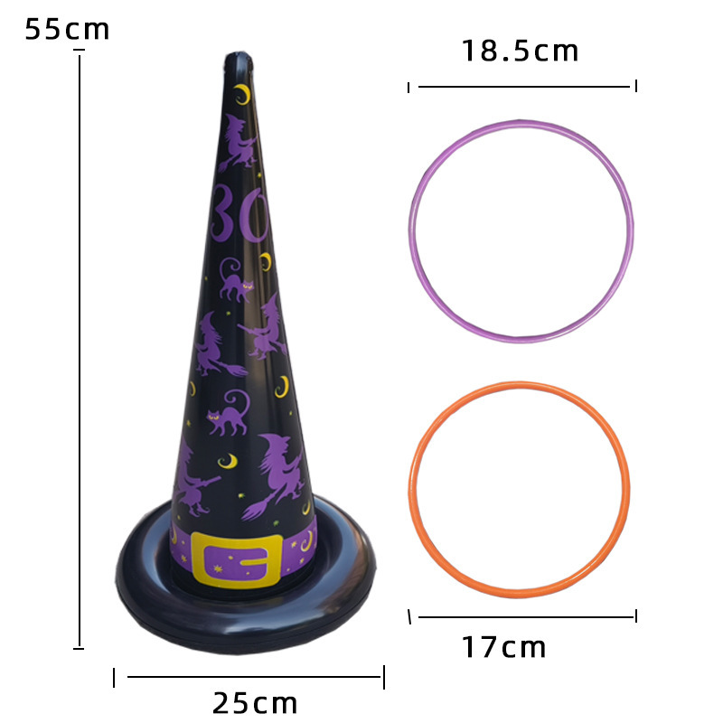 PVC インフレータブル魔女帽子投げフープハロウィンクロスボーダーインフレータブルおもちゃハロウィンインタラクティブインフレータブルアイスクリームコーン|undefined