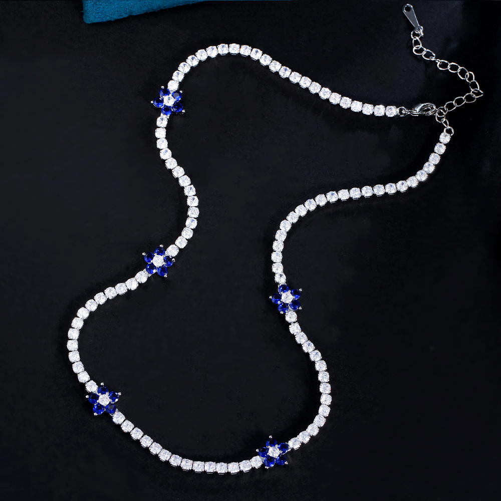 Le Cuivre Sucré Fleur Placage Incruster Zircon Collier display picture 7