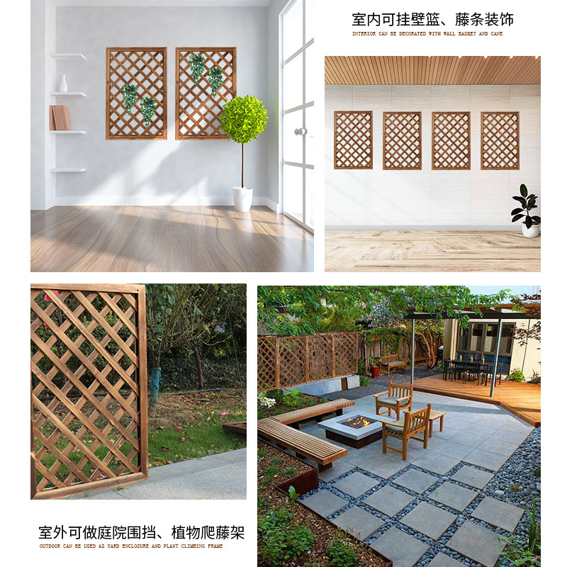 Anticorrosión de madera cercada valla valla de guardia patio pantalla de malla partición de madera carbonizada decoración al aire libre image 4