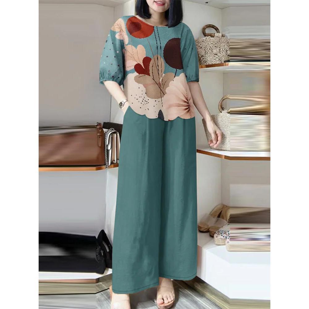 Completo due pezzi con pantaloni a gamba larga muslim per donna_voghion.com