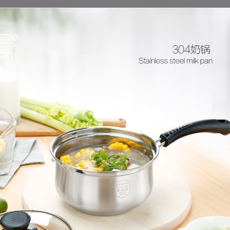 304 olla de leche pequeña de acero inoxidable para bebés, fideos para cocinar, fideos instantáneos, leche caliente, olla de sopa de leche casera Tang Xiang