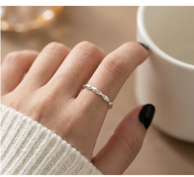 S999 Sterling Silver Seven Rice Grain Ring Women's Luxury Elegant New Style Ring