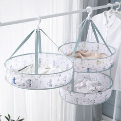 Single and double-layer tiled clothes drying basket for home use, anti-deformation drying net for socks and sweaters, printed clothes basket wholesale