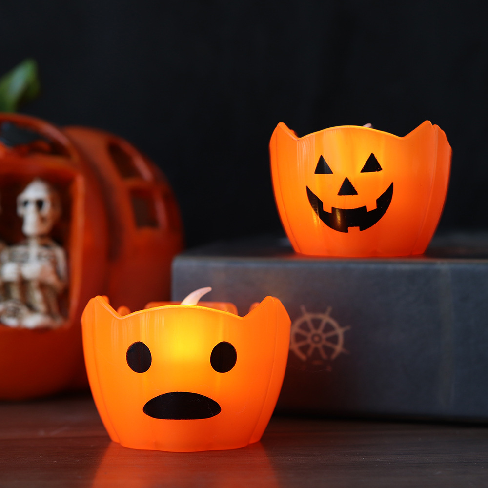 Halloween lámpara de calabaza fiesta decoración de atmósfera lámpara de decoración led juguetes luminosos electrónicos lámpara de vela de calabaza
