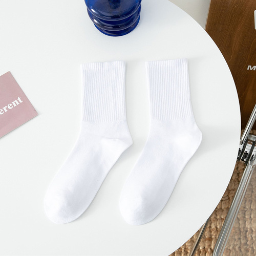 High-top solid color men's and women's socks, macaron-colored stockings, street fashion socks, ins-style European and American sports cotton socks, skateboard socks