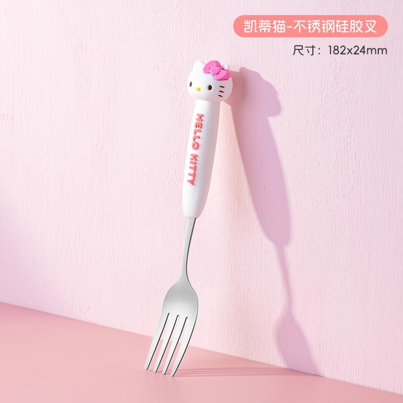 헬로 키티 스테인레스 스틸 실리콘 포크