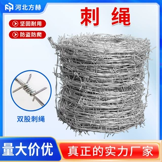 刺绳镀锌刺丝围网钢丝刺绳围栏围墙防盗铁刺带刺铁丝双股刺绳