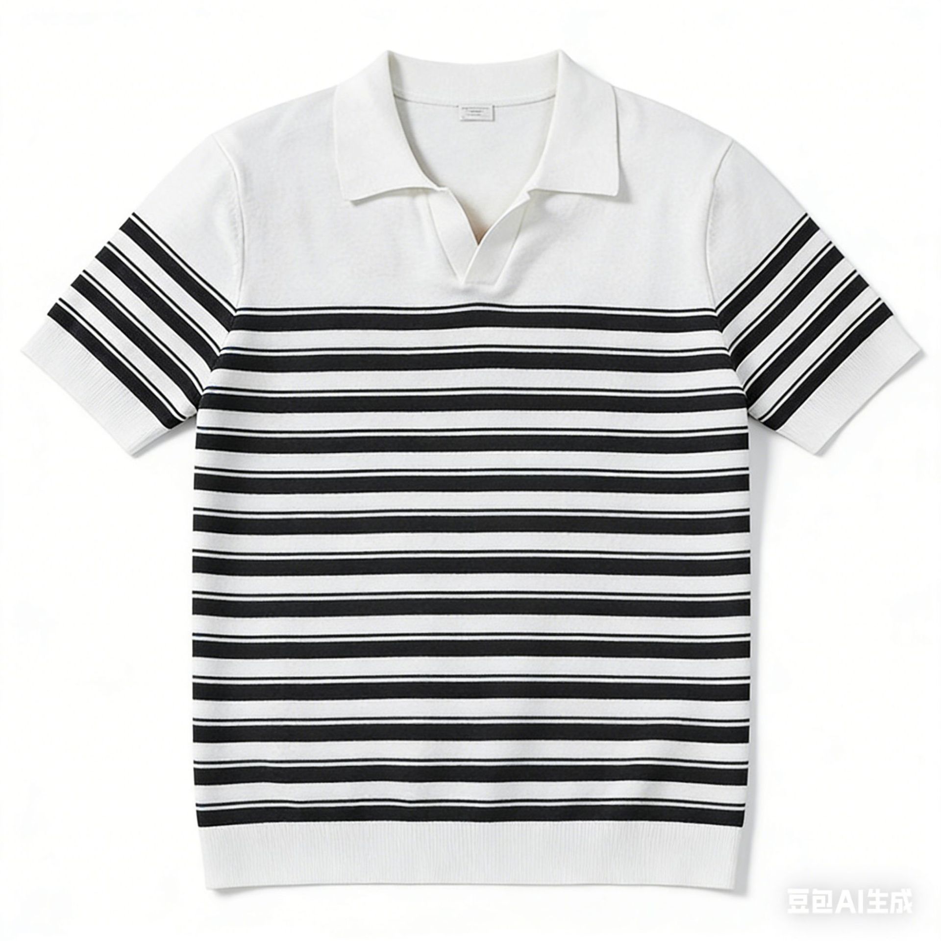 Polo camiseta de punto camiseta de manga corta hombre V-collar gaviota rayas viejas camiseta de hielo de viento de verano fábrica transfronteriza al por mayor