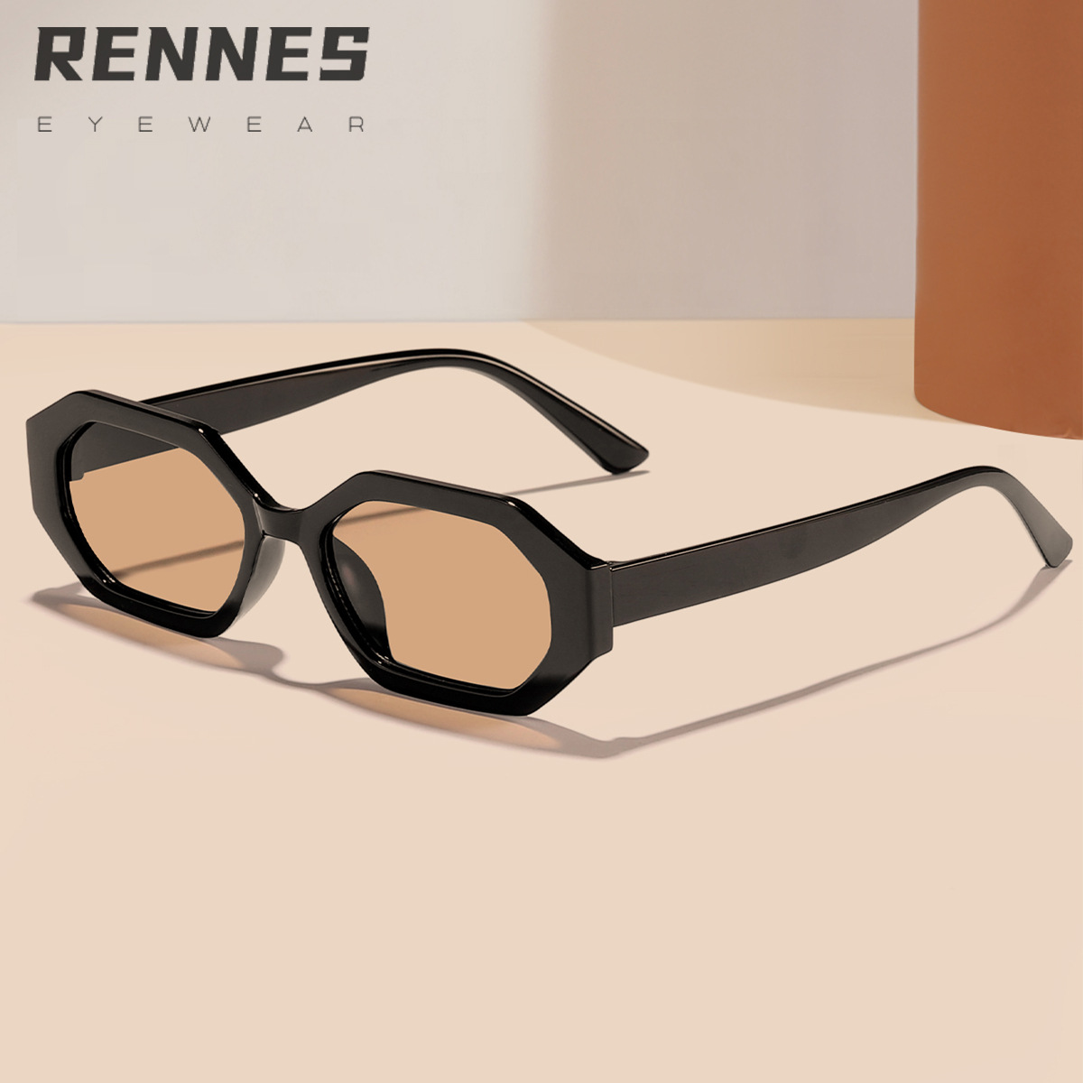 2025 Gafas de sol de montura pequeña livianas de moda para hombres y mujeres Gafas de sol de alta calidad para exteriores geométricas irregulares europeas y americanas
