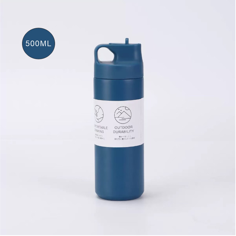 Amazon japonés elemento taza 304 taza de acero inoxidable doble vacío taza de paja boca de pato taza al por mayor