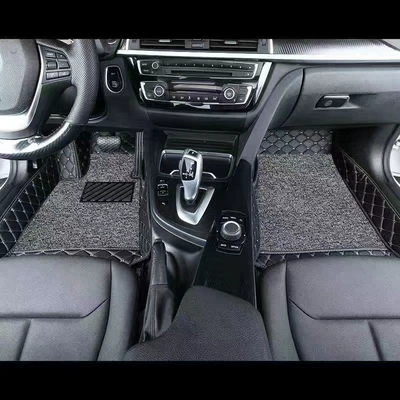 double-layer, universal, odorless, dirt-resistant, Ayaqaltılar (Kovriklər) - upgraded-model-please-note-the-model-year-when-placing-an-order-huiqi-black-rice-driver-and-passenger-gray-carpet-silk-big-discount