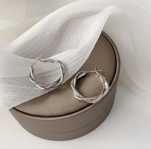 Minimalist style silver hoop earrings  new trendy cool style earrings studs and buckles exaggerated temperament earrings earrings