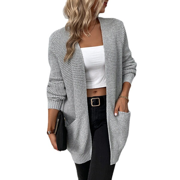 demi-season knitted solid color sweater