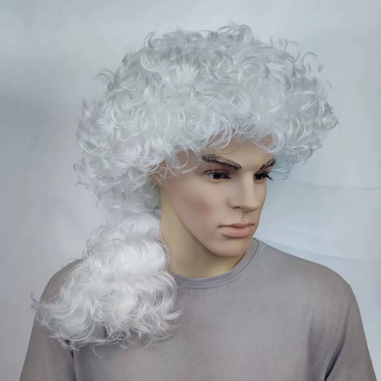 优雅长卷白假发扮演律师办公室演出头套批发刘海