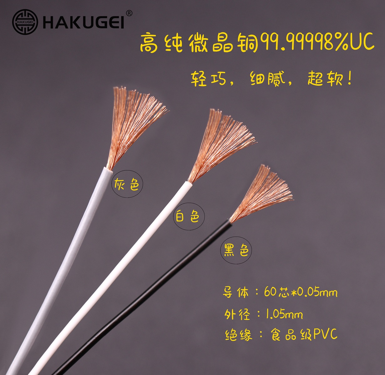 （批发价）黑白灰利兹6N单晶铜发烧耳机升级线