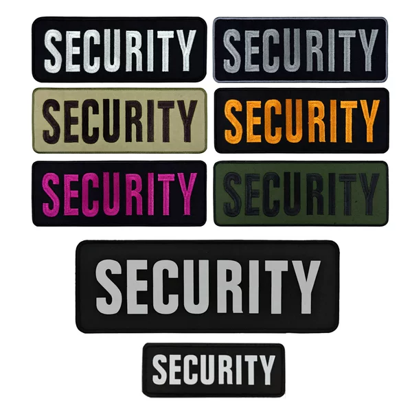 Cross-Border In-Stock Security Large Security Personnel Embroidered Back Logo Badge with Velcro English Back Patch