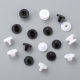 Black and white plastic two-joint buckle disposable snap protective mask fixed button wrist strap hole shoes double-joint buckle