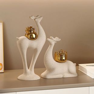 [Accumulated Hot Sales of 291,000+ Pieces] New Ornaments/Deer to Make Money and Gather Wealth, Living Room Decoration, Deer Entrance Hall ∑