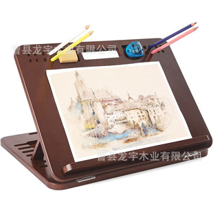 Simple Wooden Easel with Handle, Portable Desktop Easel, Adjustable Sketch Laptop Stand