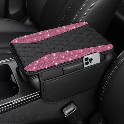 Armrest box pad protective pad, wear-resistant, waterproof - pink-diamond-diamond-shape