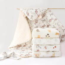 新生婴儿秋冬加厚豆豆抱被初生婴儿外出防风抱被a类婴儿产房包被