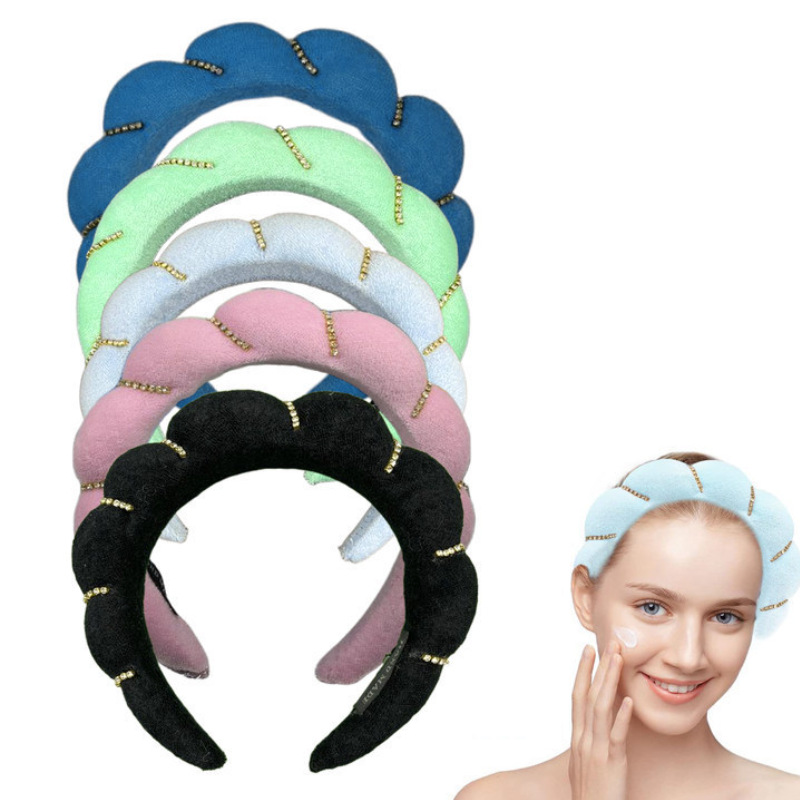 Simple Style Color Block Towel Velvet Hair Band display picture 1