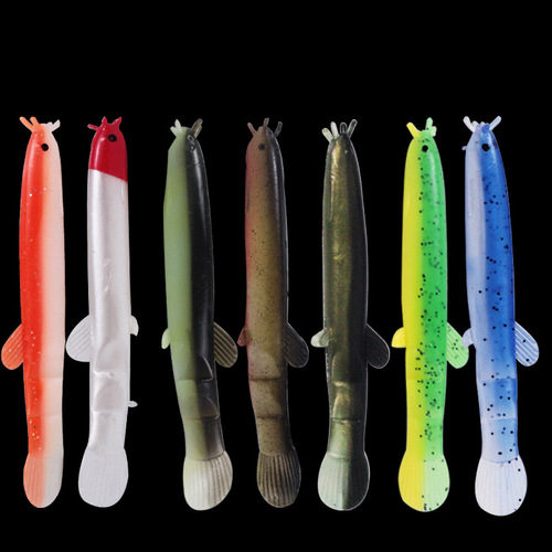 Luya simulated soft bait two-color loach lure fish single 8-bag soft freshwater sea fishing bait hook fishing group