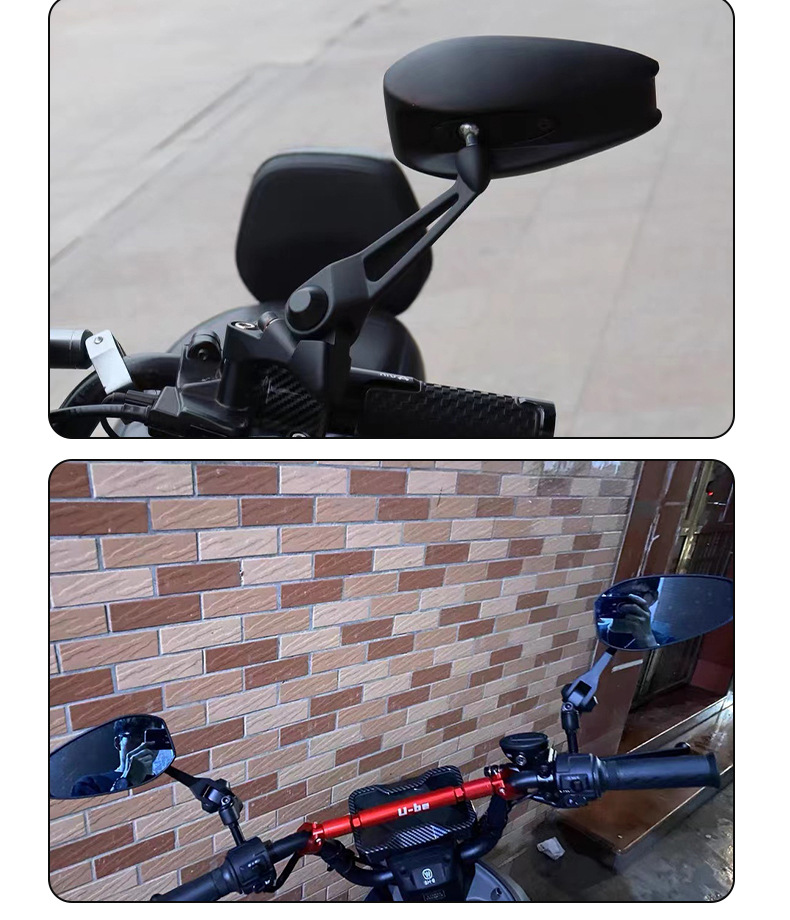 Aos4 Small Japanese Motorcycle Rearview Mirror Uqi U+B N1S M2 Ube Electric Vehicle Modified Reflector