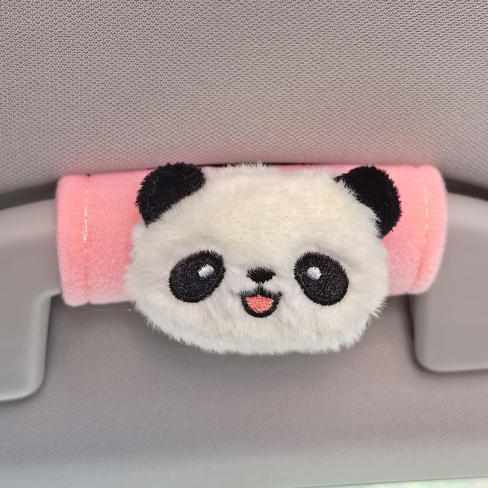 Cute panda de dibujos animados mango de automóvil mano de freno de mano de automóvil general mango de puerta interior guante de techo