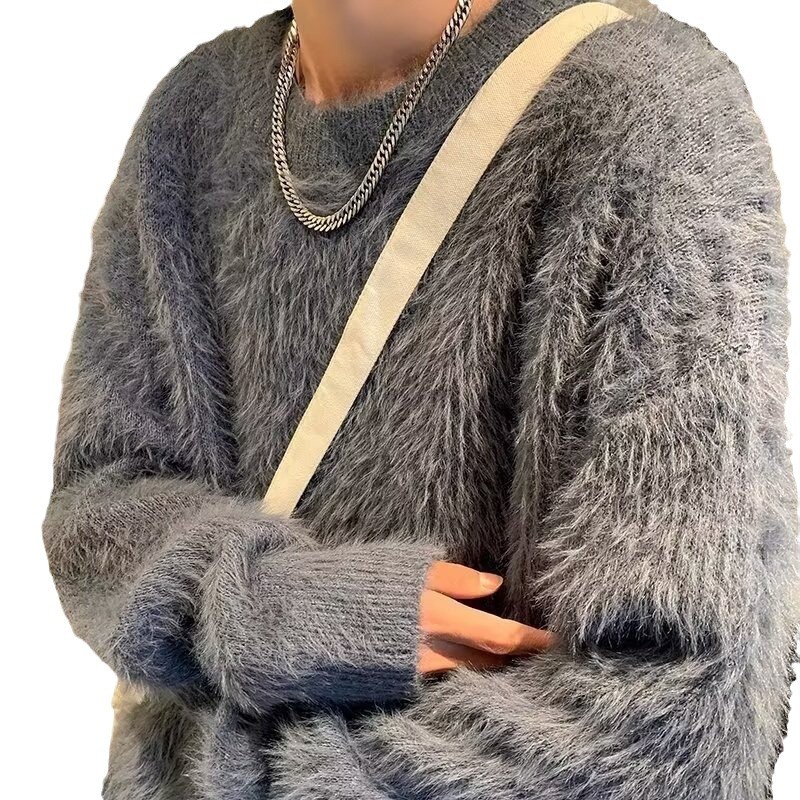 雰囲気感ミンクのセーターに似せて、男性は秋冬に優しくて、だらだらしています。