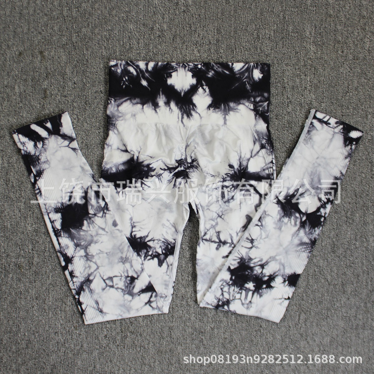 跨境亚马逊爆款无缝扎染瑜伽裤高腰蜜桃臀紧身裤高弹健身裤
