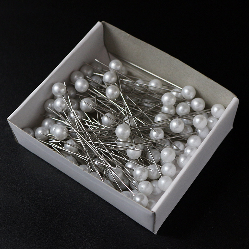 Vestido de novia aguja perlada fija 8*60MM blanco perlado blanco marfil tela gruesa aguja de posicionamiento de patchwork aguja de cuentas de cabeza grande