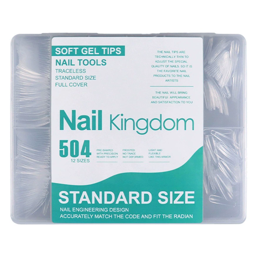 Трансграничные брони Полу матовый 504 шт в штучной коробке трапециевидный миндальный накладной для ногтей