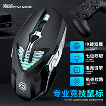 蝰蛇Q1游戏鼠标USB发光电竞游戏lol宏编程6D有线鼠标电脑配件跨境