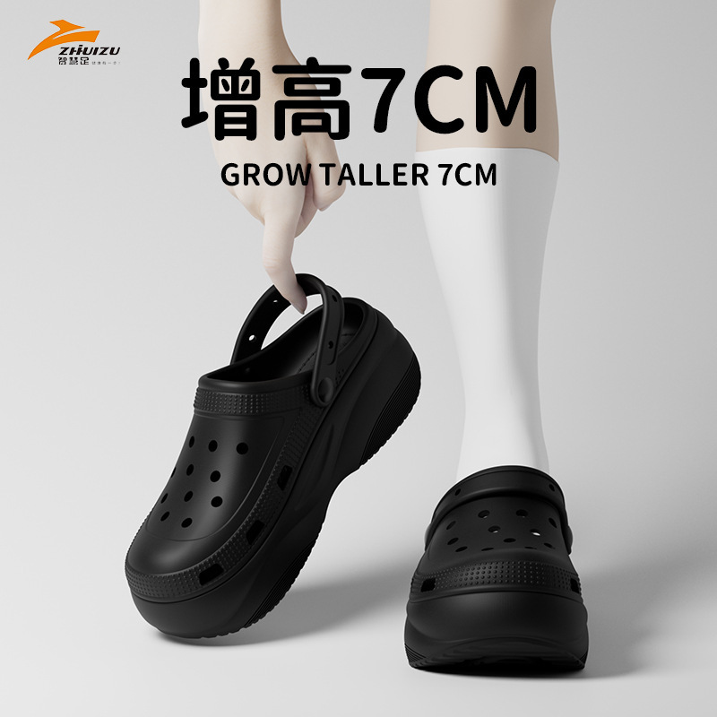 Cross-Border Women's 7cm Thick-Soled Eva Summer Clogs with a Stepping-On-Clouds Feel, Thick-Soled Antibacterial and Odor-Resistant Outdoor Slippers Wholesale